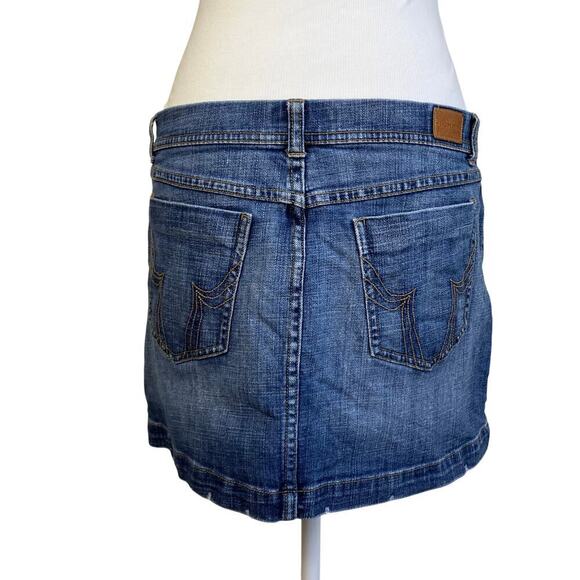 Tommy Hilfiger Vtg Y2K Denim Mini Skirt Floral Printed Stone Washed Coconut girl - Picture 7 of 16